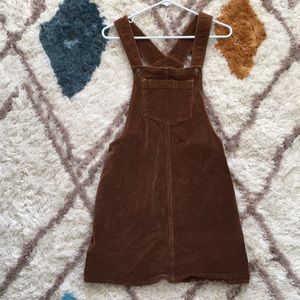 ASOS brown corduroy overall dress